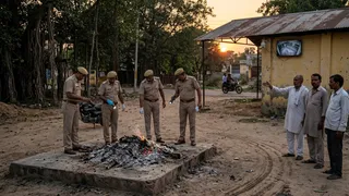 चिता से किशोर के सिर की हड्डी गायब हो गई। फोटो: एआई जनरेटेड