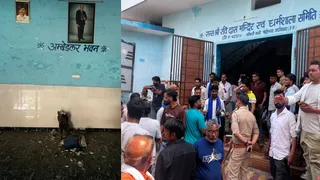 मोदीनगर में तोड़ी डॉ. आंबेडकर की प्रतिमा। जागरण