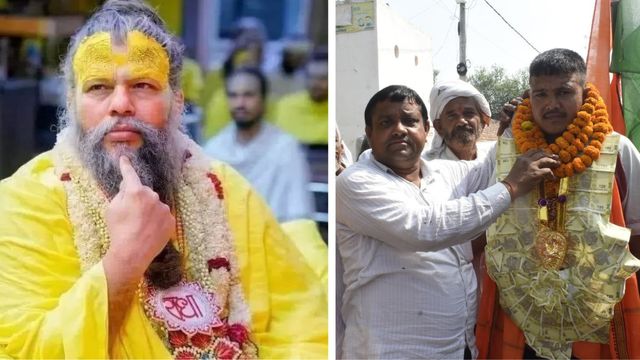 अलीगढ़ के टिकन्ना दांतों से कार खींचकर निकले वृंदावन, संत प्रेमानंद के दर्शन के लिए अनोखी यात्रा
