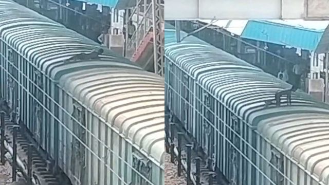 जमशेदपुर रेलवे स्टेशन पर खड़ी मालगाड़ी में चढ़ा युवक, करंट की चपेट में आने से हुआ धमाका 

