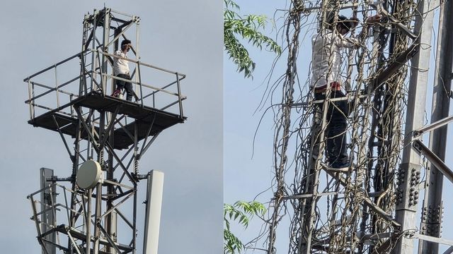 प्रेमिका से शादी की जिद में अपने ऊपर पेट्रोल डालकर 70 फीट ऊंचे टाॅवर पर चढ़ गया 'वीरू'

