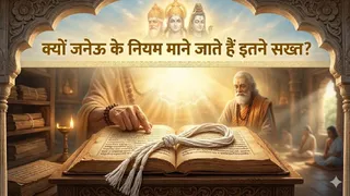 यज्ञोपवीत नियम: कान पर क्यों लपेटा जाता है जनेऊ? Ai Generated Image