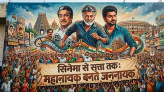 परदे के महानायक बनते हैं 'जननायकन'। (यह तस्वीर एआई द्वारा बनाई गई है)