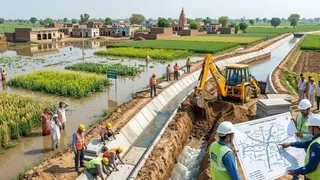 अटेली के उनिंदा गांव में दशकों पुरानी जलभराव की समस्या के स्थायी समाधान की तैयारी शुरू हो गई है। इमेज एआई