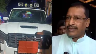 औरंगाबाद में RJD सांसद अभय कुशवाहा की स्कॉर्पियो गाड़ी पर हमला
