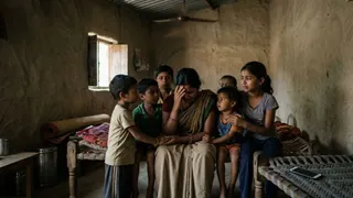 6 बच्चों के सिर से उठा पिता का साया (AI Generated Image)