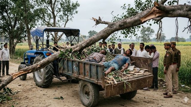 बाराबंकी में ट्रैक्टर-ट्रॉली पर टूटकर गिरी पेड़ की डाल, दो मजदूरों की मौके पर मौत
