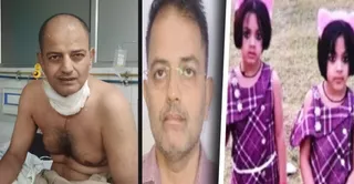 गर्दन काटने के बाद अस्पताल में भर्ती जुड़वा बेटी का हत्यारोपित पिता। पुलिस
