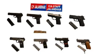 पुलिस की तरफ से जब्त हथियार।