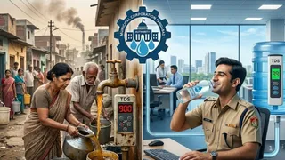फरीदाबाद में आम नागरिकों को आपूर्ति किया जा रहा पानी गुणवत्ता मानकों पर खरा नहीं उतर रहा है। इमेज एआई