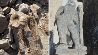 दून के लाखामंडल में खोदाई से मिली प्राचीन मूर्तियां व अन्य अवशेष। फोटो साभार शिव मंदिर समिति