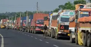 ट्रकों की हड़ताल।