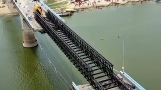 भागलपुर में 16 दिन बाद आपस में जुड़े विक्रमशिला सेतु के हिस्से, बेली ब्रिज बना सहारा
