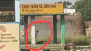 चिता से अस्थियां उठाता आरोपित, लाल घेरे में। वीडियो ग्रैब