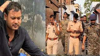 खूनी झड़प में घायल युवक और जांच को पहुंची पुलिस। (फोटो: जागरण)