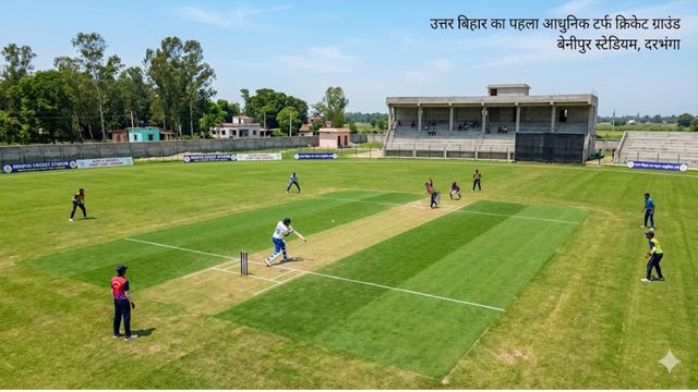 खेल में भी मुकाम: बेनीपुर में उत्तर बिहार का पहला आधुनिक टर्फ क्रिकेट ग्राउंड, खिलाड़ियों में उत्साह