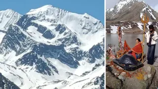 पिथौरागढ़ जिले में स्थित ओम पर्वत का विहंगम दृश्य। वहीं, पिथौरागढ़ जिले में स्थित आदि कैलास में पार्वती सरोवर के निकट ध्यान लगाती महिला श्रद्धालु। जागरण