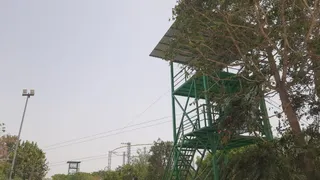 आगरा की चौपाटी में जिप लाइन, जहां हादसा हुआ।