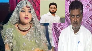 सना और रियाजुद्दीन के फाइल फोटो। मध्य में आरोपित मुबीनl