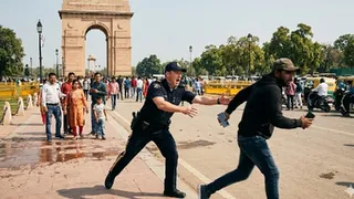 इंडिया गेट पर कनाडाई पुलिसकर्मी का मोबाइल बदमाशों ने झपटा।