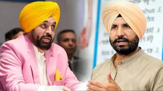 पंजाब के मुख्यमंत्री भगवंत मान व प्रदेश कांग्रेस कमेटी प्रधान अमरिंदर सिंह राजा वड़िंग।