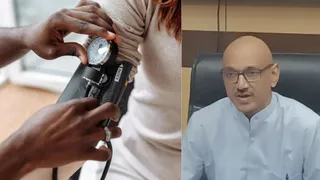 डॉ. अंबुज ने हाई ब्लड प्रेशर की वजह से हार्ट अटैक के खतरों के बारे में बताते हुए। फोटो: जागरण