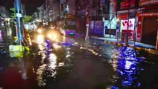 वर्षा के बाद जलभराव हुआ।जागरण