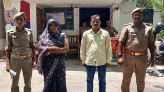 प्रतापगढ़ पुलिस की गिरफ्त में मतांतरण के आरोपित पति-पत्नी। जागरण