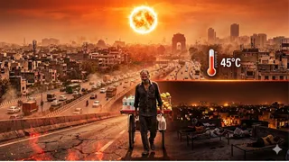 Urban Heat Island Effect : आखिर दिल्ली में इतनी गर्मी क्यों पड़ रही है, क्या यह सिर्फ एक अस्थायी हीटवेव है? फोटो: एआई जनरेटेड