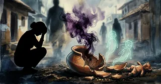 ससुराल की प्रताड़ना से तंग आकर महिला ने बच्चों को दिया जहर। (विजुअल: एआई जेनरेटेड)