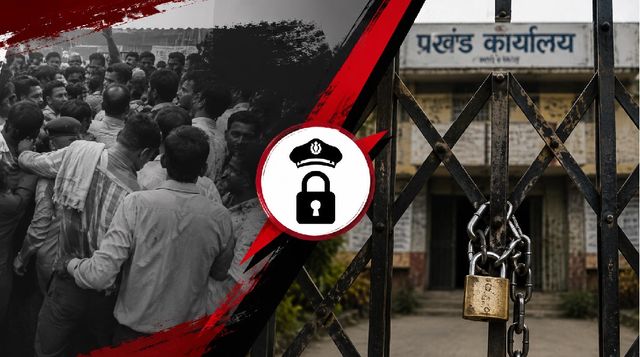 Jamshedpur में मंइयां सम्मान योजना के सत्यापन में बदइंतजामी, हंगामे के बाद प्रखंड कार्यालय के गेट पर पुलिस ने जड़ा ताला
