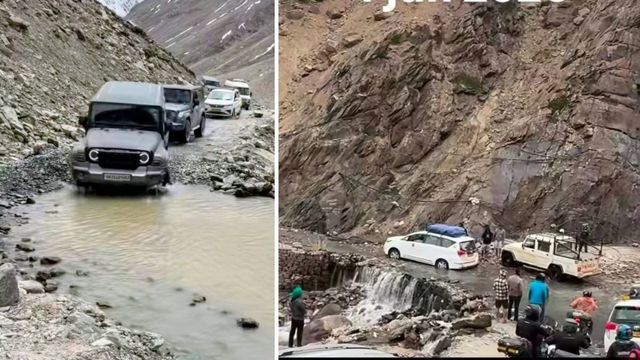 मनाली से चंद्रताल झील का रोमांचक सफर बना चुनौतीपूर्ण, सड़क पर बह रहे नालों ने बढ़ाई मुश्किल; फंस रही गाड़ियां