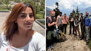 लापता बबीता पांडे की फोटो। वहीं, लापता बबीता की खोजबीन को रवाना ट्रेकिंग एसोसिएशन का दल। स्रोत एसोसिएशन