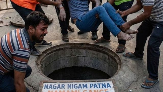 पटना में नमामि गंगे के मैनहोल में बगैर सुरक्षा के उतरे 2 भाई, जहरीली गैस से 1 की मौत

