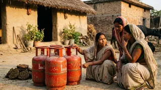 लाखों उज्ज्वला लाभार्थियों को झटका, अब 9 की जगह 4 सिलिंडर पर मिलेगी सब्सिडी (AI Generated Image)