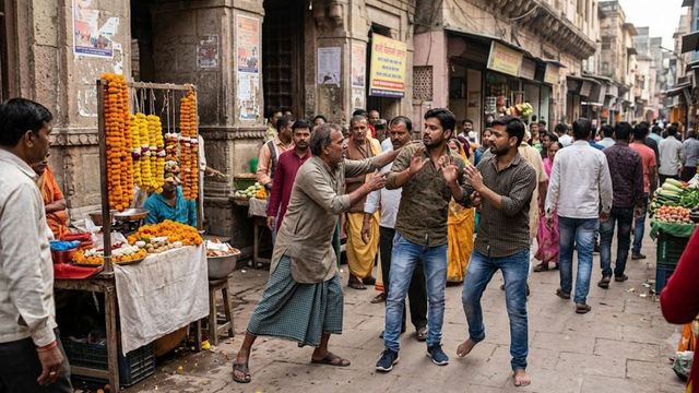 वाराणसी काल भैरव मंदिर में दर्शन करने आए भाइयों को फूल विक्रेता ने पीटा, जूता गायब होने को लेकर हुआ विवाद
