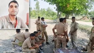 गांव बगडेर में मौजूद पुलिस और मृतक मोरध्वज का फाइल फोटो