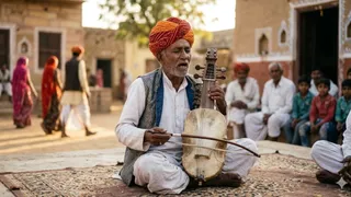 राजस्थान का पारंपरिक वाद्य यंत्र है कमायचा (AI Generated Image)
