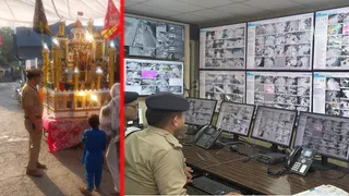 ड्रोन कैमरों से निगरानी की जा रही है। Jagran