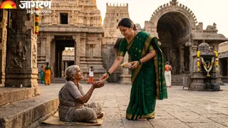 हिंदू धर्म में पूजा-पाठ और दान के लिए दाहिने हाथ का महत्व (Picture Credit: AI Generated)