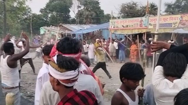 मुजफ्फरपुर के पियर में ताजिया मिलन के दौरान हिंसक झड़प, पथराव में दो दर्जन से अधिक घायल