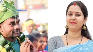 जेएलकेएम प्रमुख जयराम महतो और केंद्रीय महिला सवर्ण मोर्चा की प्रदेश अध्यक्ष डिमंल चाैबे। (फोटो साैजन्य)