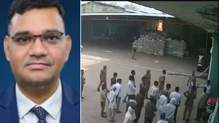 आईएएस अफसर रिंकू सिंह राही--ब्लॉक प्रमुख रामराजा निरंजन को थप्पड़ मारते और धक्का-मुक्की करते दिखाई दे रहे