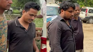 गिरफ्तार सॉल्वर गैंग के सदस्य। (जागरण)