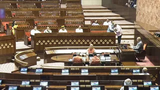 राज्यसभा अध्यक्ष सीपी राधाकृष्णन द्वारा नव निर्वाचित राज्यसभा सदस्यों को शपथ दिलाई गई। (फोटो- ANI)
