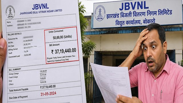 बोकारो में 'बिजली' का बड़ा झटका: JBVNL ने घरेलू उपभोक्ता को भेजा ₹37 लाख का बिल, 5 लाख यूनिट देख उड़े होश
