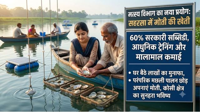 कोसी क्षेत्र में अब सीप से चमकेंगे मोती, मत्स्य विभाग की पहल; ट्रेनिंग व सब्सिडी से बदलेंगे बिहार के किसानों के दिन
