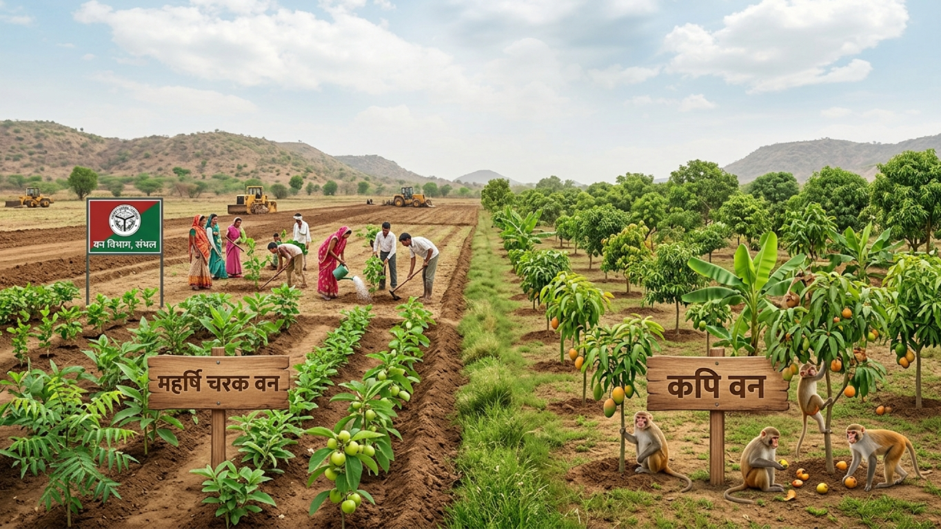 संभल के दियौरा खास में बनेगा 'महर्षि चरक वन', बहट करन में बंदरों के लिए लगेगा 'कपि वन'
