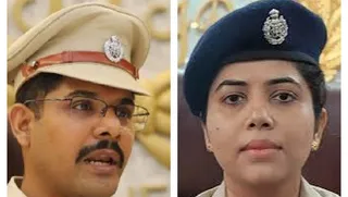 जमशेदपुर एसएसपी पीयूष पांडे और सरायकेला एसपी निधि द्विवेदी।