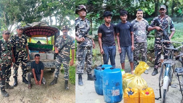 बिहार में भारत-नेपाल बॉर्डर पर एसएसबी का बड़ा एक्शन, 28 चीनी बैटरी और 160 लीटर डीजल के साथ तीन तस्कर गिरफ्तार
